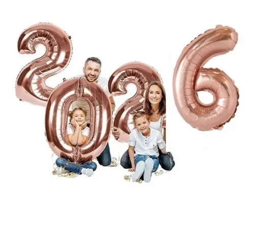 Kit Decoração Ano Novo Rose Gold Balão 2026 Reveillon