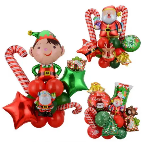 Kit Decoração de Natal Balões Enfeites Natalinos Feliz Natal