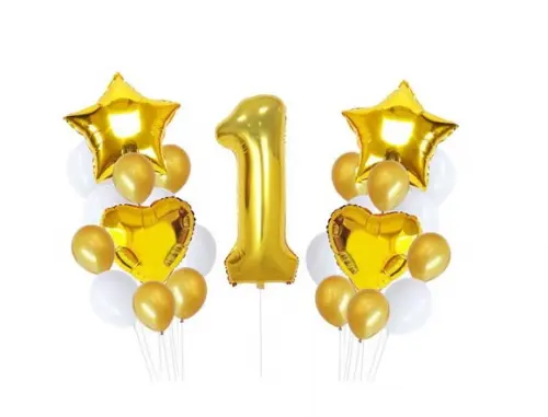 Kit Decoração MESVERSÁRIO 1 Aniversário Dourado FRETE GRÁTIS