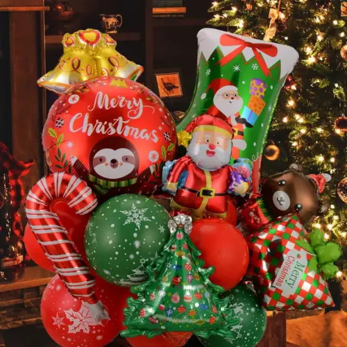 Kit Decoração Natal Balões Enfeites Natalinos Feliz Natal