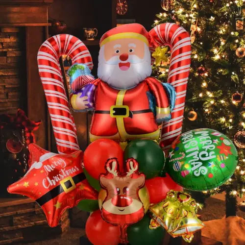 Kit Decoração Natal Balões Enfeites Natalinos Feliz Natal