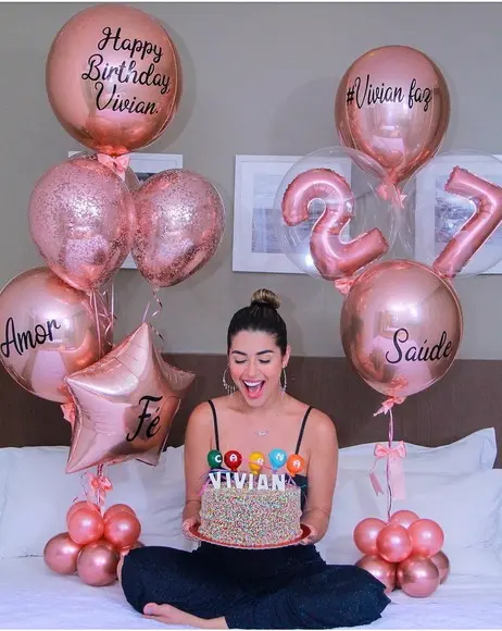 Kit Decoração Personalizados Aniversários Bexigas 5 Frases