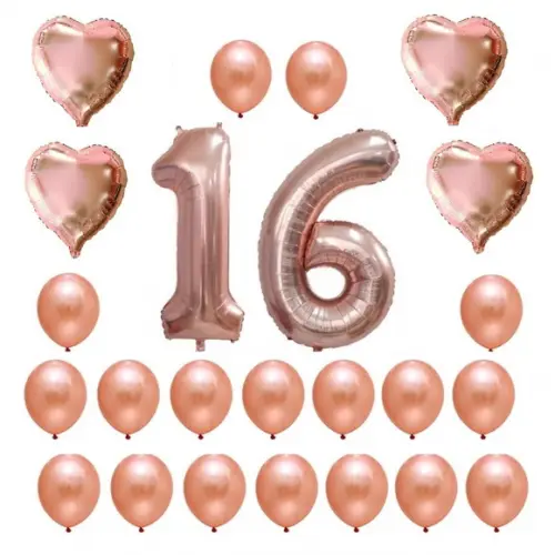 Kit Decoração Rose Gold Balões Festas Aniversários Completo