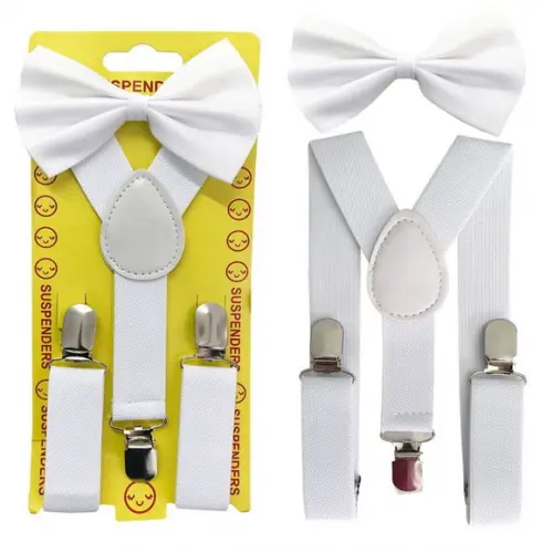 Kit Infantil Suspensório + Gravata Borboleta Menino Menina