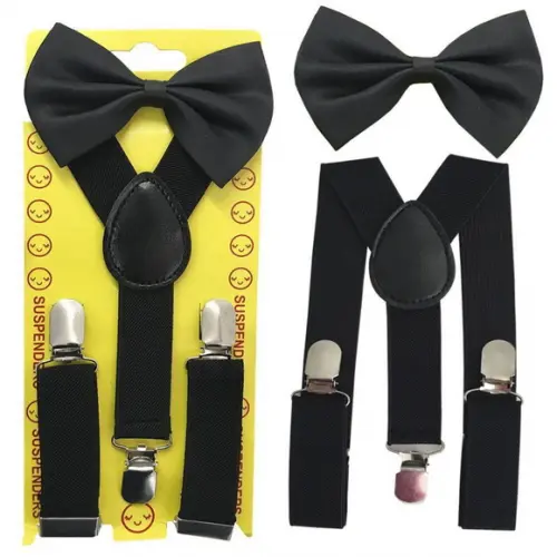 Kit Infantil Suspensório + Gravata Borboleta Menino Menina