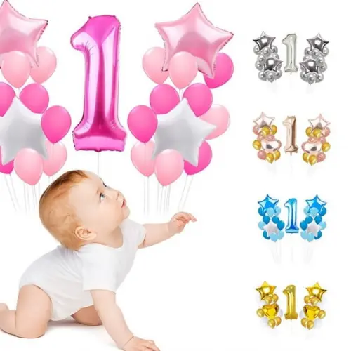 Kit Mesversário Decoração 1° Ano Aniversário Balões Bexigas