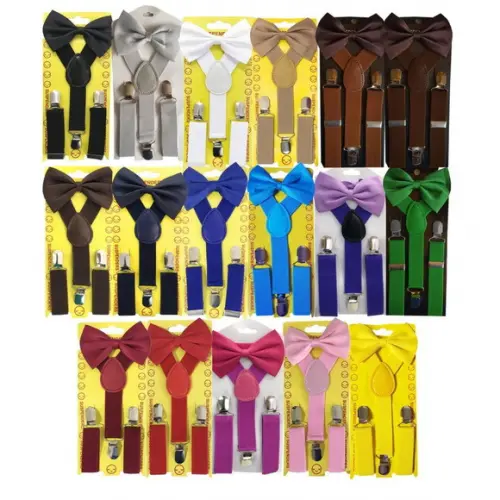 Kit Infantil Suspensório + Gravata Borboleta Menino Menina