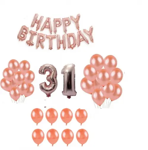 Kit Rose Gold Decoração Balões Bexigas Aniversários 45 Itens