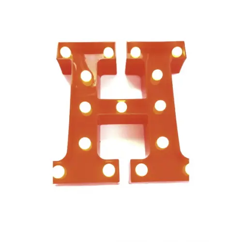 Luminária de LED Decoração Letra H Vermelha 22 cm