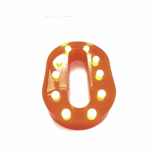 Luminaria de LED Decoração Letra O Vermelha 22 cm