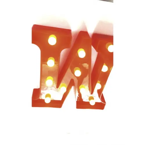 Luminária de LED Decoração Letra W Vermelha 22 cm
