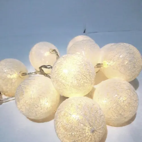 Luminária Decorativa Cordaõ de Luz 10 Bolas DOURADO