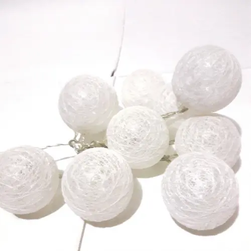 Luminária Decorativa Cordaõ de Luz 10 Bolas BRANCO NATAL