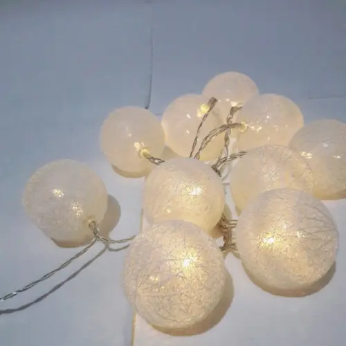 Luminária Decorativa Cordaõ de Luz 10 Bolas DOURADO