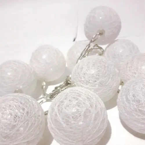 Luminária Decorativa Cordaõ de Luz 10 Bolas BRANCO NATAL