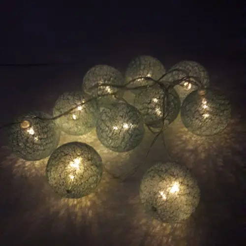 Luminária Decorativa Cordaõ de Luz 10 Bolas Várias Cores