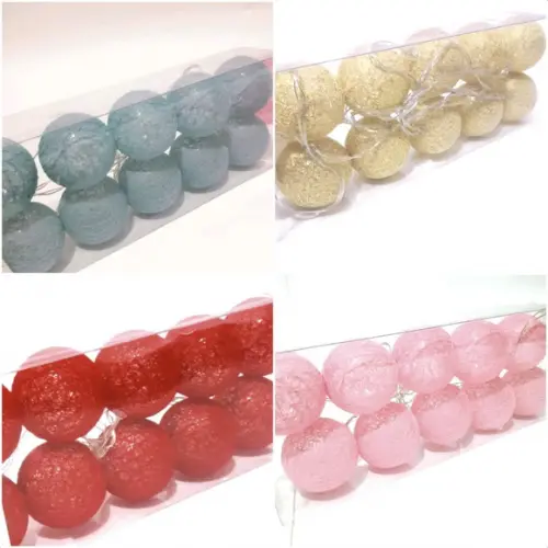 Luminária Decorativa Cordaõ de Luz 10 Bolas Várias Cores
