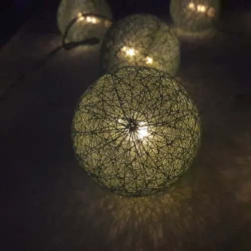 Luminária Decorativa Cordaõ de Luz 10 Bolas BRANCO NATAL