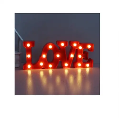 Luminária LOVE Decoração Abajur Enfeite Vermelha