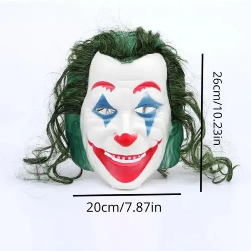 Mascara Coringa Realista C/peruca Fantasia Carnaval Hallowen