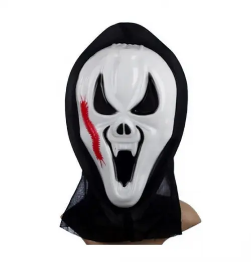 Máscara do Pânico Caveira c/ Sangue Falso Halloween Carnaval