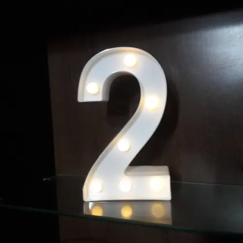 Números de Led Luminária Decoração Branco 22 cm