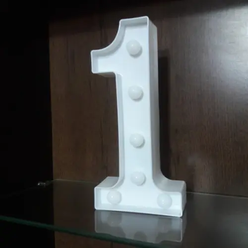 Números de Led Luminária Decoração Branco 22 cm