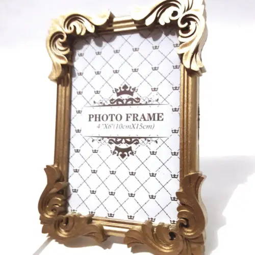 Porta Retrato Dourado Decoração Casa Quarto Sala 17x16 cm