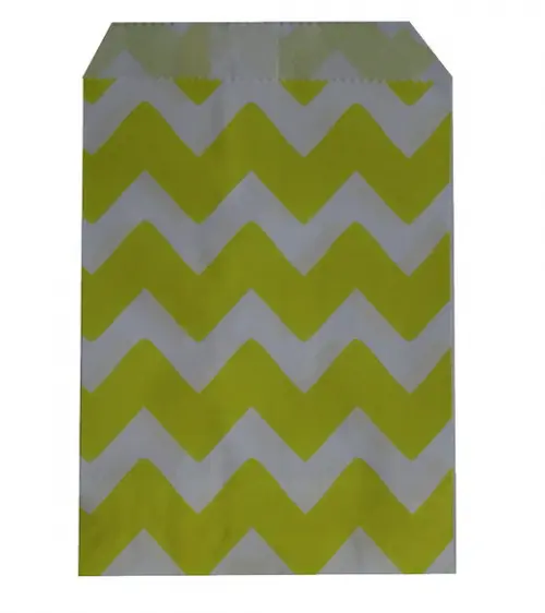 SACO PAPEL CHEVRON AMARELO 100 UNIDADES