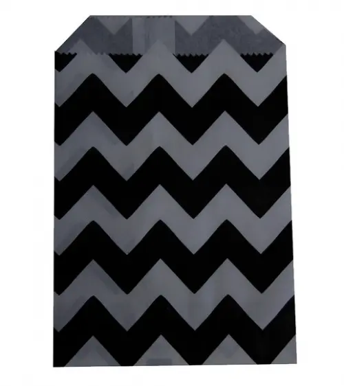 SACO PAPEL CHEVRON AZUL PRETO 100 UNIDADES