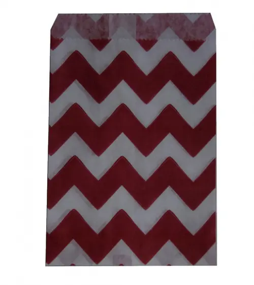 SACO PAPEL CHEVRON AZUL VERMELHO 100 UNIDADES
