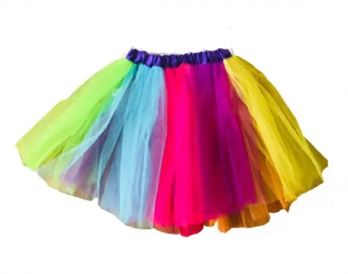 Saia de Tule Colorida 40cm Adulto Infantil Fantasia Carnaval