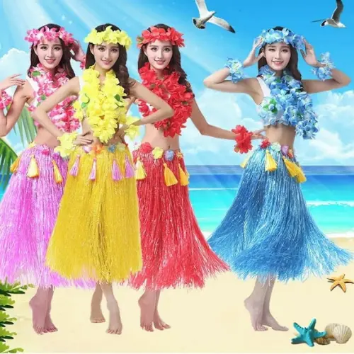 Saia Havaiana 40 cm Luau Fantasia Festa Carnaval Tam Unico
