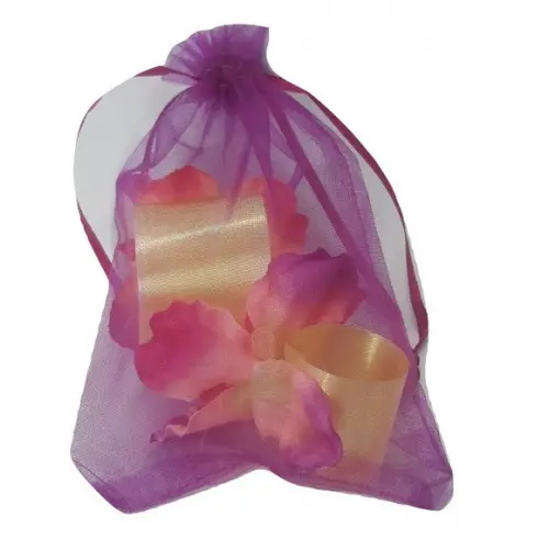 SAQUINHO DE ORGANZA AZUL 14X9 CM - 50 unidades