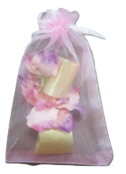 Saquinho de Organza Branco Lembrancinha 14X9cm 50 unidades