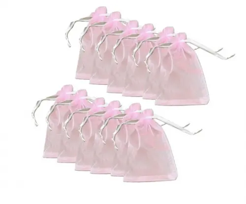 Saquinho de Organza Branco Lembrancinha 14X9cm 50 unidades