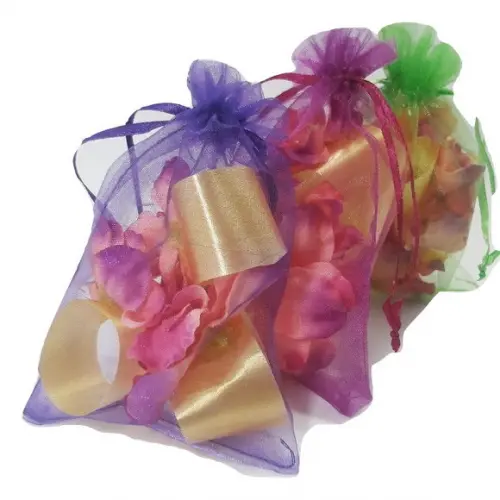 SAQUINHO DE ORGANZA LILÁS 14X9 CM - 50 UNIDADES