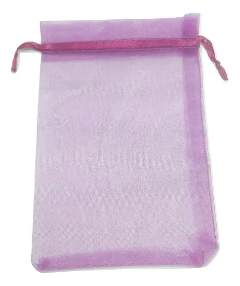 SAQUINHO DE ORGANZA LILÁS 14X9 CM - 50 UNIDADES