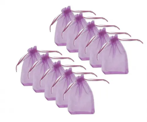 Saquinho de Organza Lilás Lembrancinha 14X9cm 50 unidades
