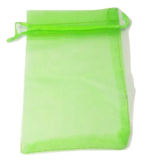 SAQUINHO DE ORGANZA VERDE 14X9 CM - 50 unidades