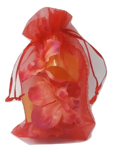 SAQUINHO DE ORGANZA VERMELHO 14X9 CM - 50 UNIDADES