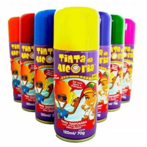 Spray de Cabelo Tinta da Alegria Carnaval Festas 120ml Festa