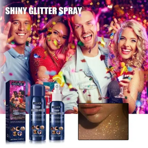 Spray Glitter para Cabelo Corpo Removível Várias Cores