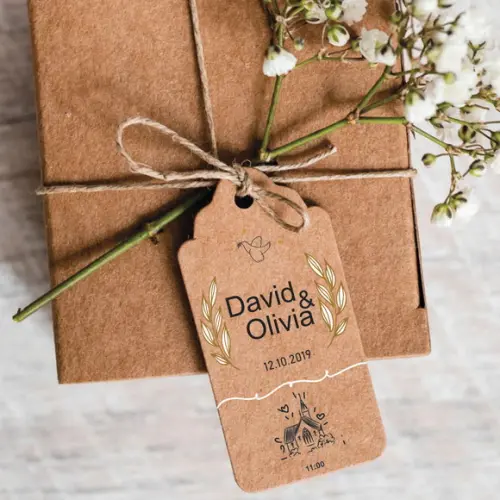 Tag Casamento Personalizada Kraft Lembranças