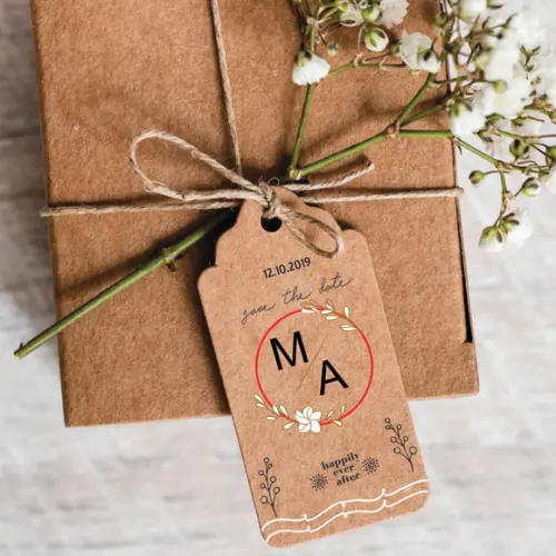 Tag Casamento Personalizada Kraft Lembranças