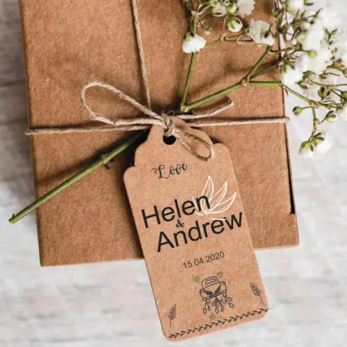 Tag Casamento Personalizada Kraft Lembranças
