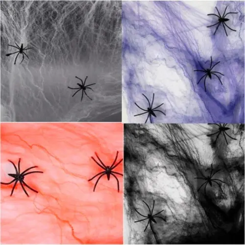 Teia De Aranha Colorida Halloween Decoração 3 Metros