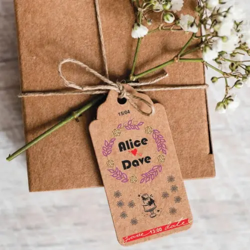 Tag Casamento Personalizada Kraft Lembranças