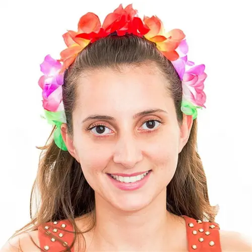 Tiara Havaiana Hula Hula Colorida Fantasia de Carnaval Luau