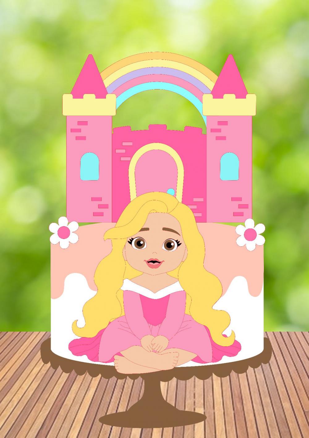 Arquivo de Corte Topo de Bolo - A bela adormecida